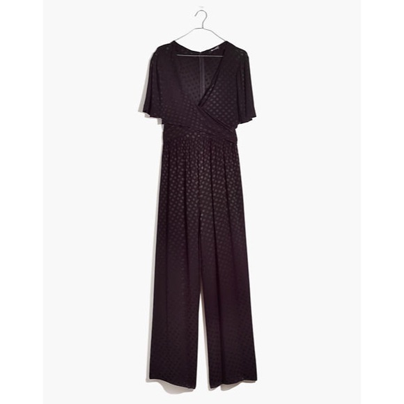 NWT Madewell Wrap-Waist Jumpsuit in Dot Jacquard - Picture 2 of 9